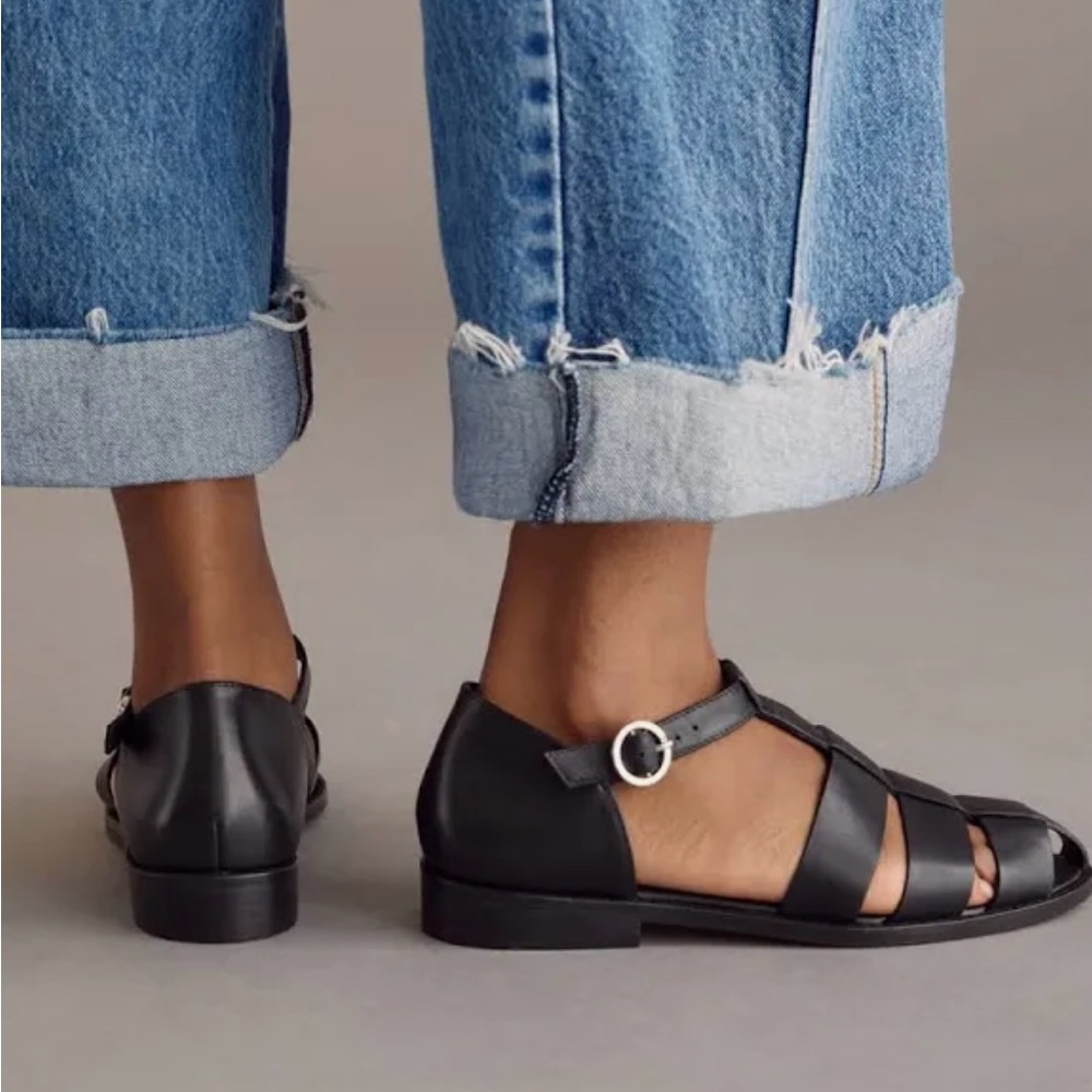 Pilcro Black Flats Sleek Loafers